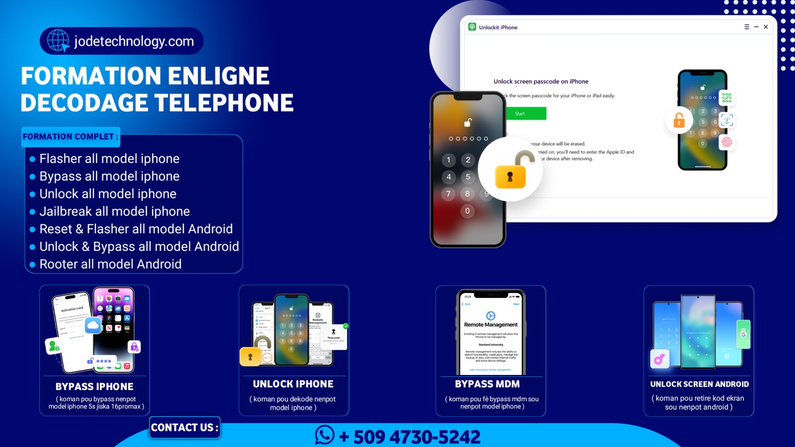 Formation Complet Déblocage Cellulaire  2025 Iphone & Android